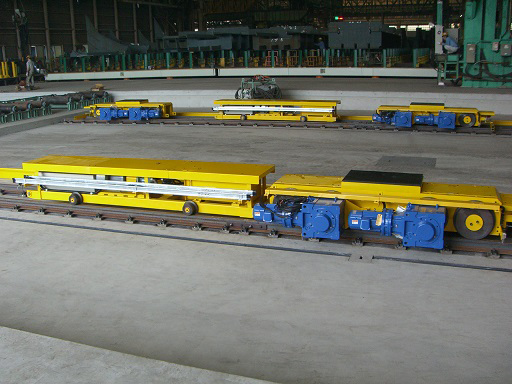 Ability for block conveyance chassis, going up and down, conveyance 100t/ (the shipbuilding industry)